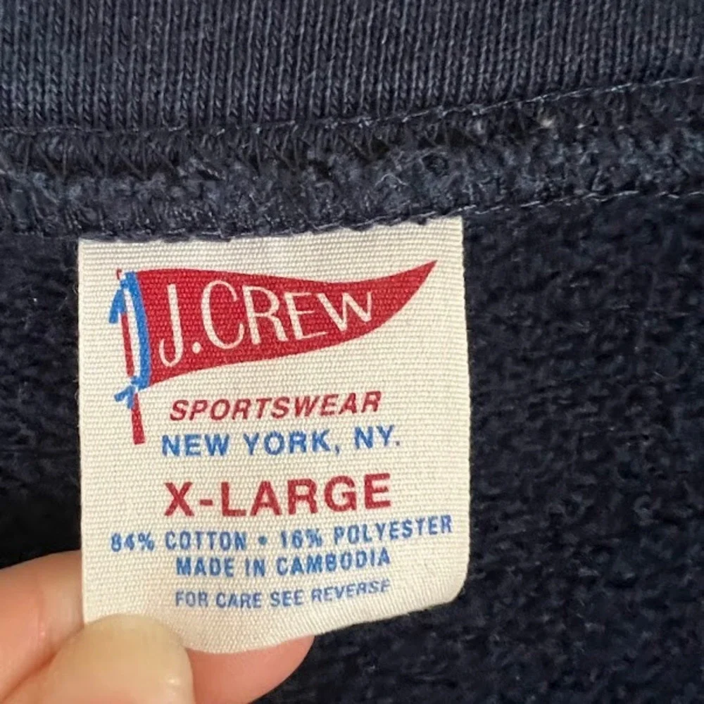 J Crew Heritage 14 Oz Fleece Cardigan Sweatshirt Mens XL Colorblock Preppy Retro
